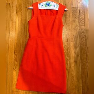 4C Red/Orange  Sleeveless Square Neckline Retro Textured Shift Dress - size 2